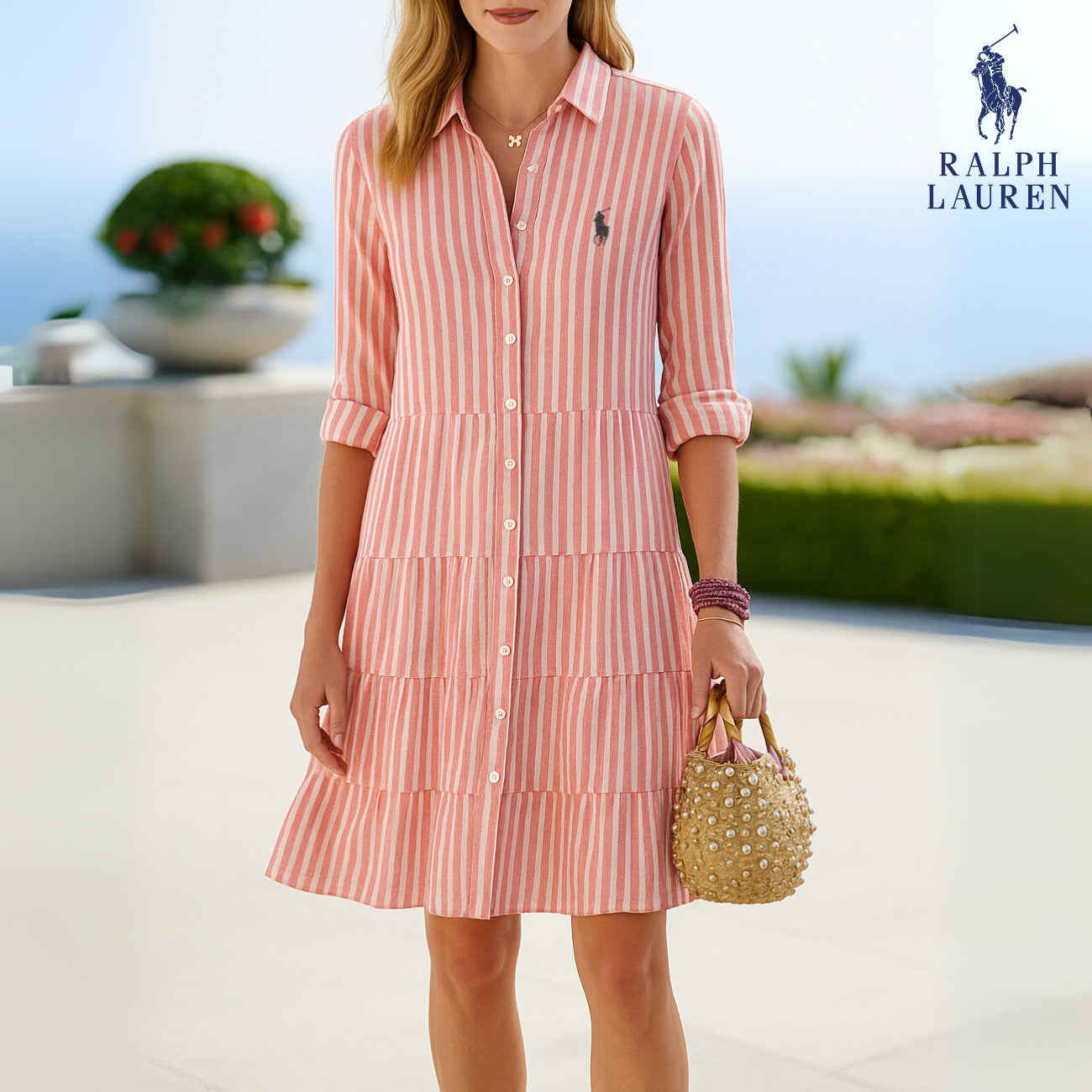 Striped Shirt Dress by Ꮢalph Ꮮаᴜгеn + Free J'adore Perfume